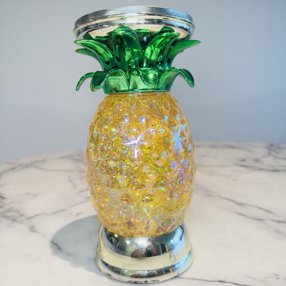 Swirling Water Globe Bath & Body Works 10" Pineapple Pedestal Candle Holder Worx - Picture 2 of 11